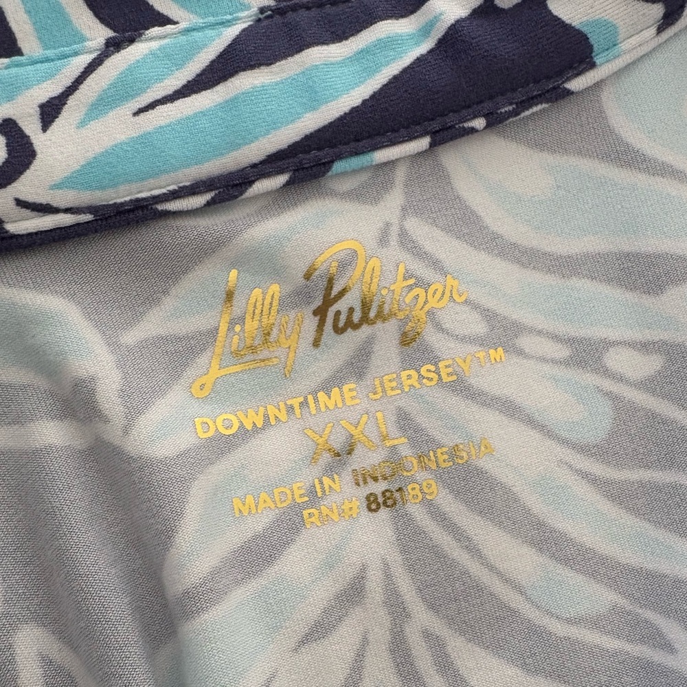 Lilly Pulitzer Dune Dress UPF 50+; Blue Tropical Floral Print - Picture 6 of 7